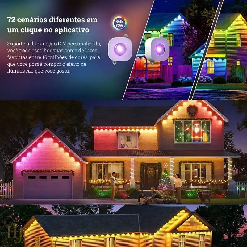 Luzes LED Arco-Íris Inteligente com Controle Remoto e APP para Uso Interno e Externo Bigstock