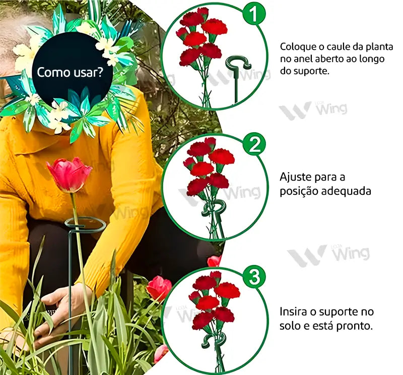 PlantSup - Suporte Inteligente Anti-Perda para Plantas [PAGUE 10 LEVE 20]